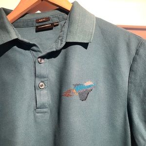 J. LINDENBERG POLO, ROCKET EMBROIDERY, TEAL (MEDIUM)